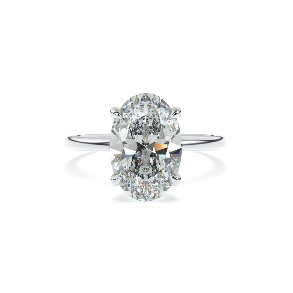 Close-up of ANAÏS oval diamond solitaire in white gold