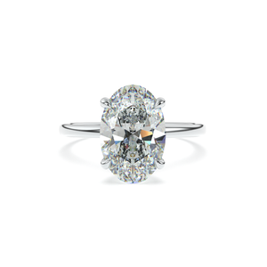 Close-up of ANAÏS oval diamond solitaire in white gold