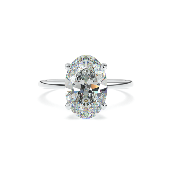 Close-up of ANAÏS oval diamond solitaire in white gold