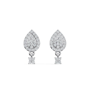 Pear Shaped Pave Diamond Earrings I White Gold 
