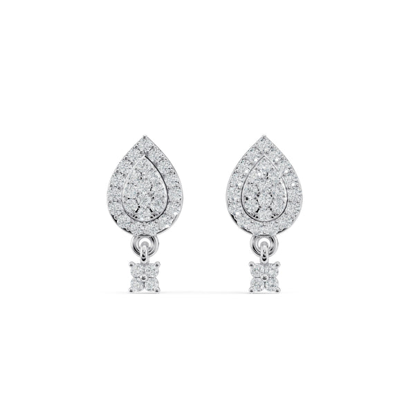 Pear Shaped Pave Diamond Earrings I White Gold 