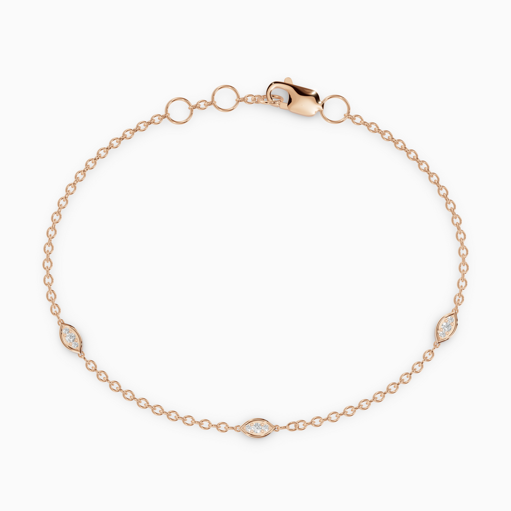 GUARDIAN Bracelet in rose gold with diamond-set eye motif, elegant fine chain bracelet with traceable natural diamonds