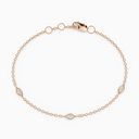 GUARDIAN Bracelet in rose gold with diamond-set eye motif, elegant fine chain bracelet with traceable natural diamonds