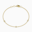 GUARDIAN Bracelet in yellow gold with diamond-set eye motif, delicate fine chain with traceable natural diamonds