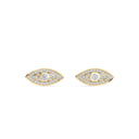Evil eye diamond earrings yellow gold 