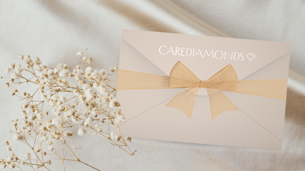 CAREDIAMONDS gift card with logo – luxury diamond jewelry present
