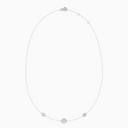 PURE diamond necklace in white gold with bezel-set natural diamonds, delicate fine chain with slightly larger center stone
