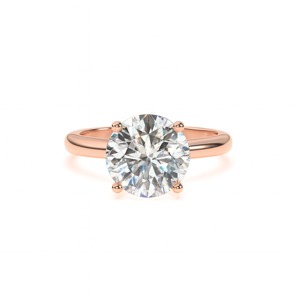 Solitaire diamond engagement ring in 18k rose gold 