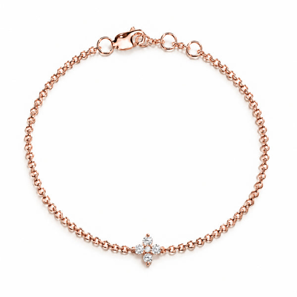  Diamond Flower Bracelet rose gold 