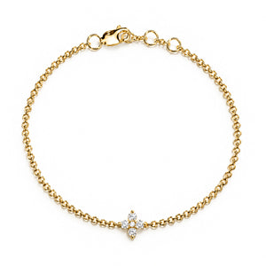  Diamond Flower Bracelet yellow gold 