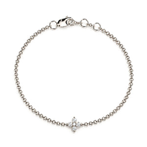  Diamond Flower Bracelet yellow gold 