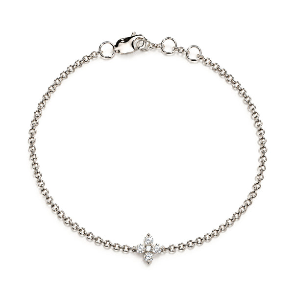  Diamond Flower Bracelet yellow gold 