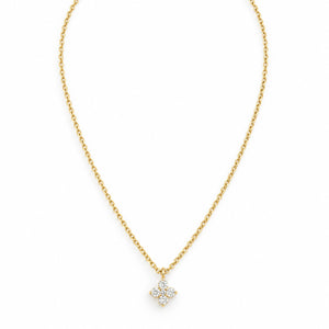 Star-shaped diamond necklace yellow gold