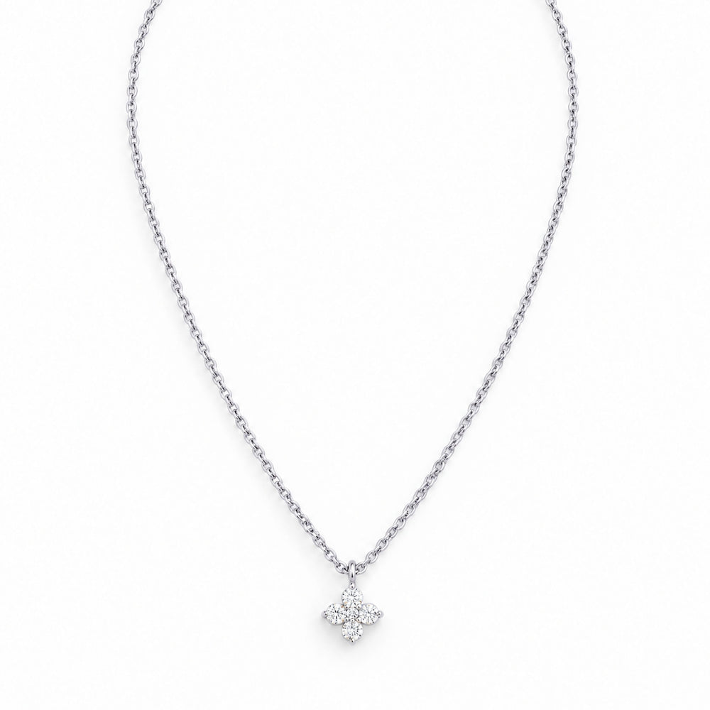 Star-shaped diamond necklace white gold