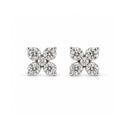 Flower shaped earring white gold