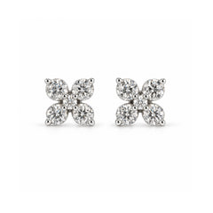 Flower shaped earring white gold