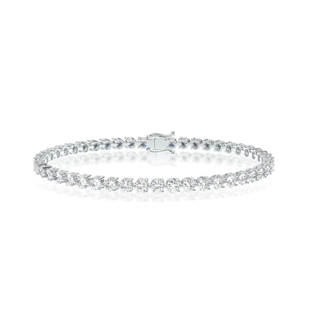 TRIVELLE diamond tennis bracelet with three-prong setting – traceable natural diamonds