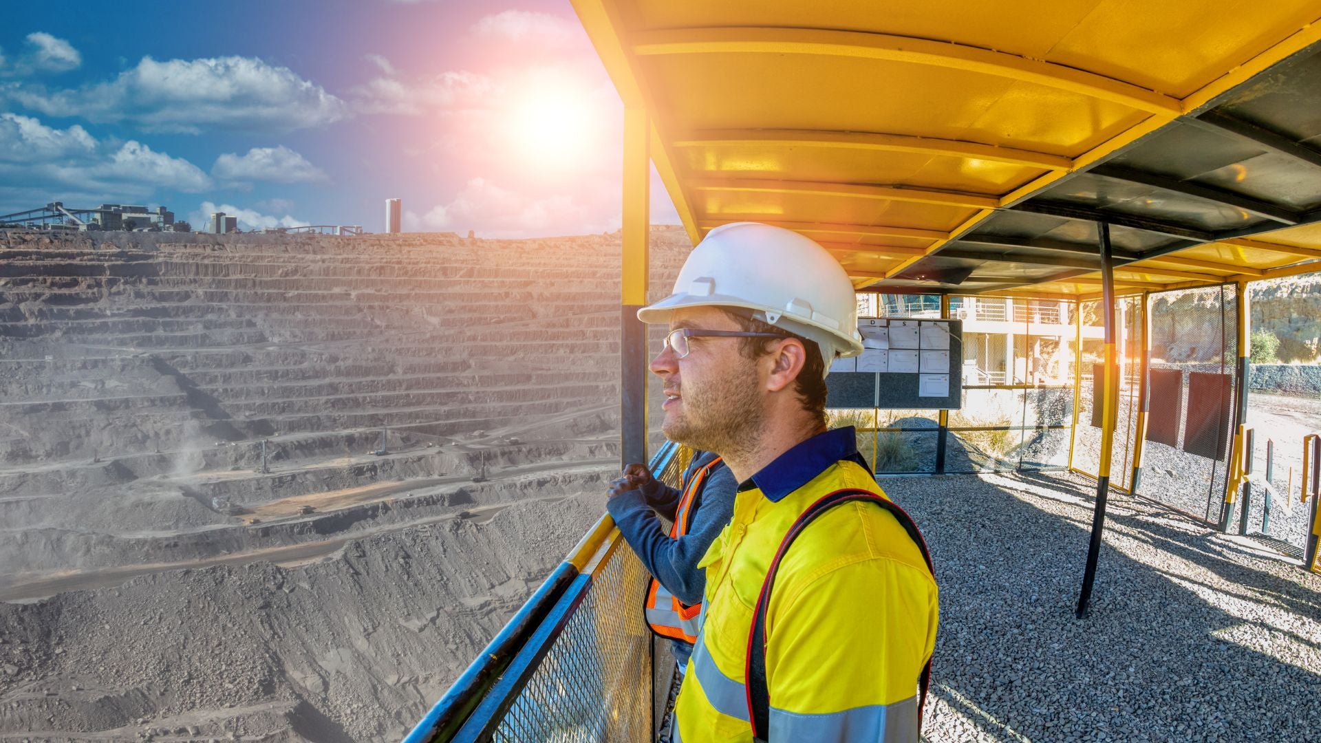 Worker in diamond mine with safety gear – responsibly sourced natural diamonds