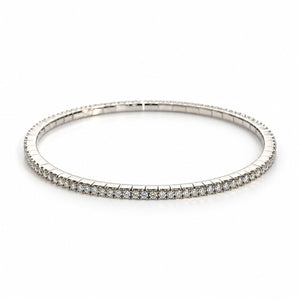 FELXIA flexibles Diamant-Tennisarmband aus 18 Karat Weißgold mit 100 natürlichen Diamanten und 2,00 ct