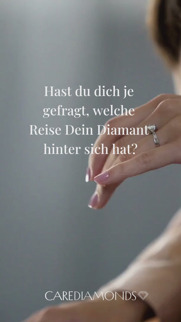 Intro-Video von CAREDIAMONDS, das die Markenidee erklärt – natürliche, rückverfolgbare Diamanten, verantwortungsvoll gewonnen.